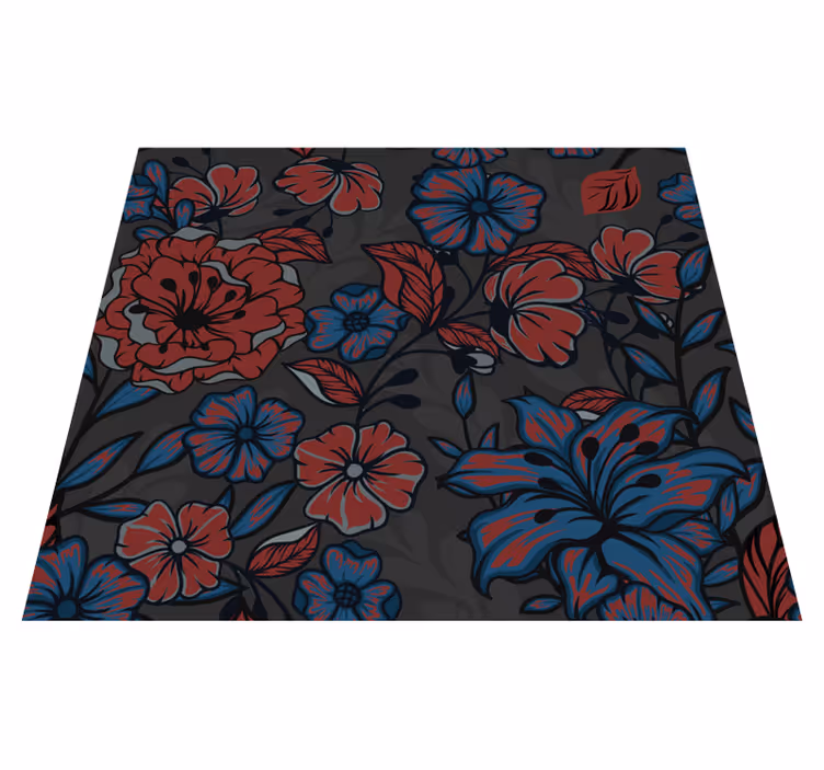 Nature rug with dark roses and leaves - TenStickers