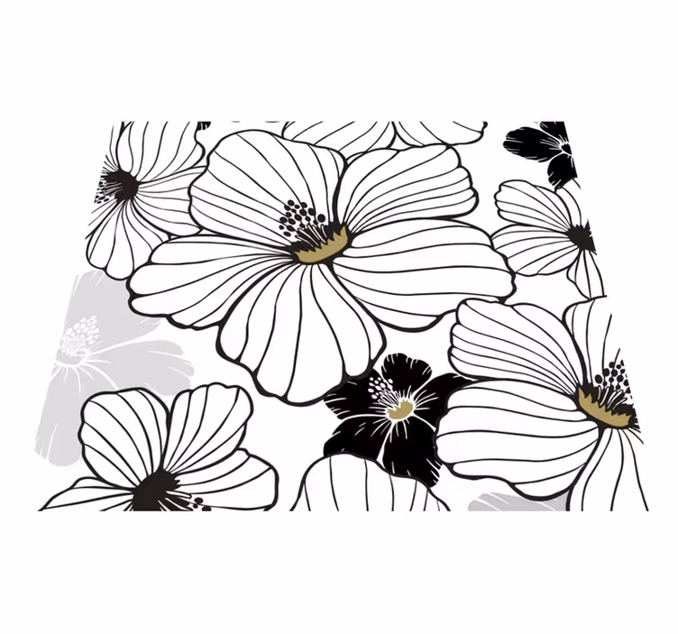Nature rug with white hibiscus flower design - TenStickers