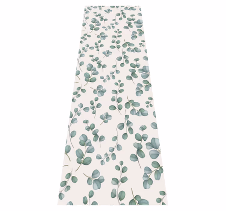 Nature rug with watercolor leaves on beige background - TenStickers