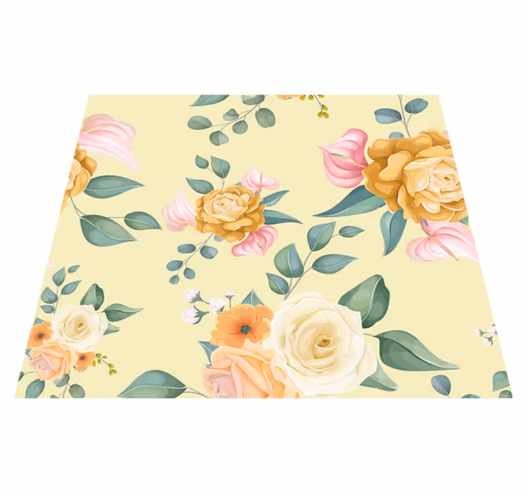 Nature rug yellow roses vintage design - TenStickers