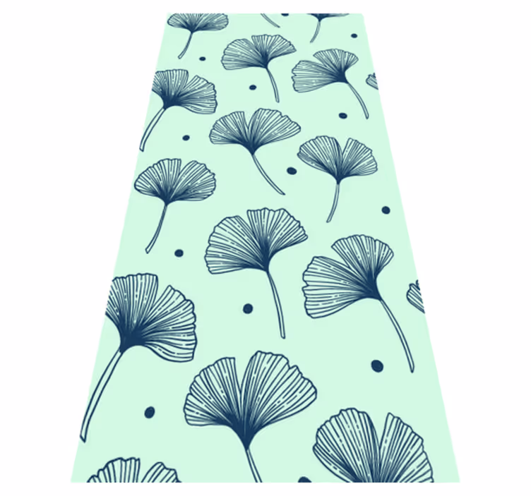 Nature rug in blue floral design - TenStickers