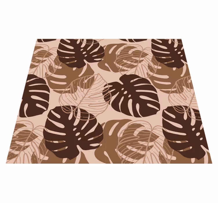 Nature rug brown tone monstera deliciosa - TenStickers
