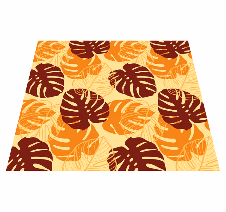 Nature rug dark red and yellow monstera - TenStickers
