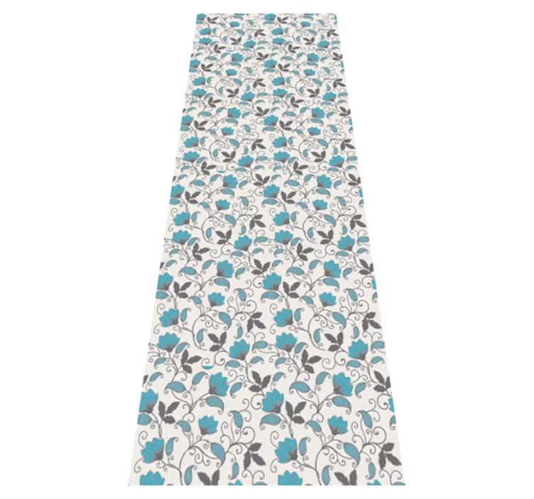 Nature rug teal lotus flower design - TenStickers