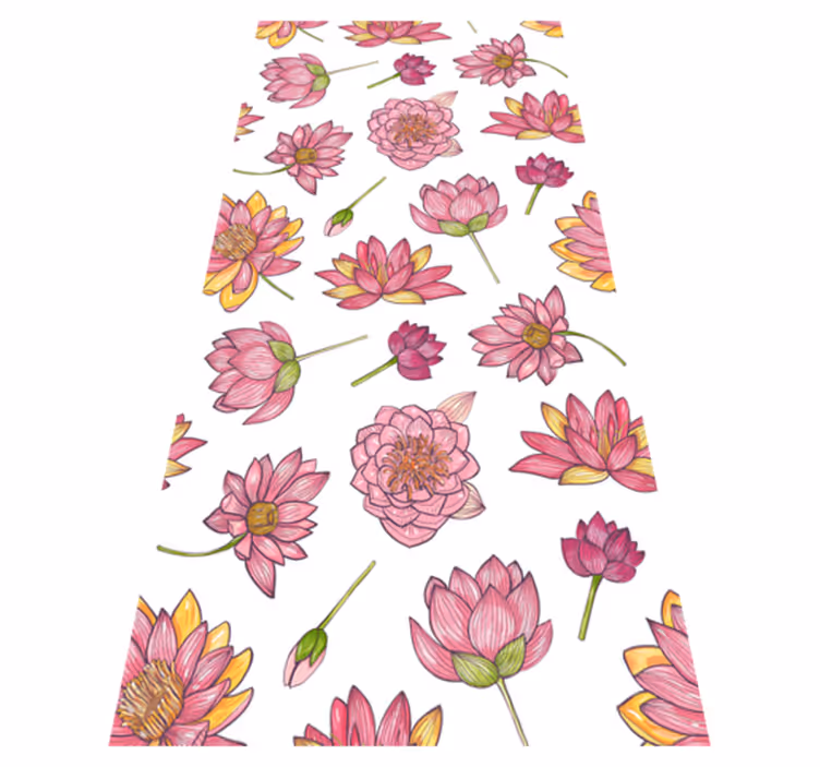 Nature rug with pink lotus flowers design - TenStickers