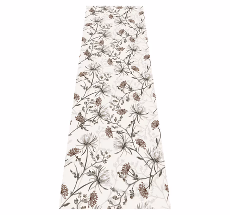 Nature rug with vintage beige flowers design - TenStickers