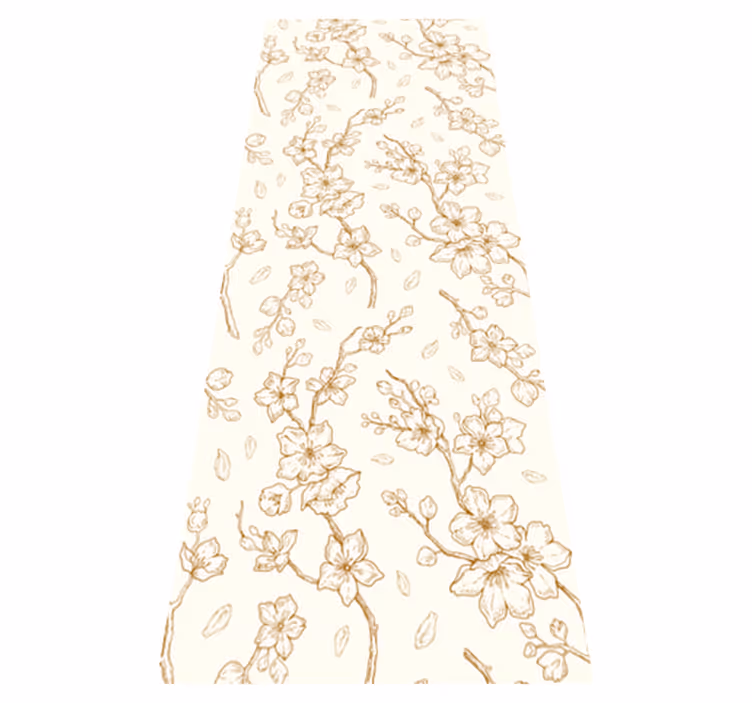 Nature rug with cream sakura blossom design - TenStickers
