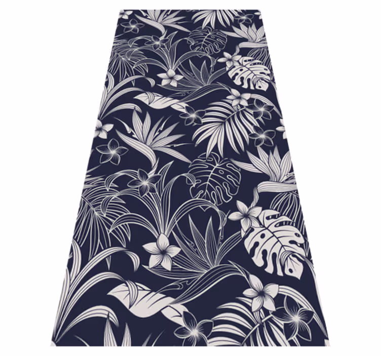 Nature rug dark tropical leaves and flowers - TenStickers