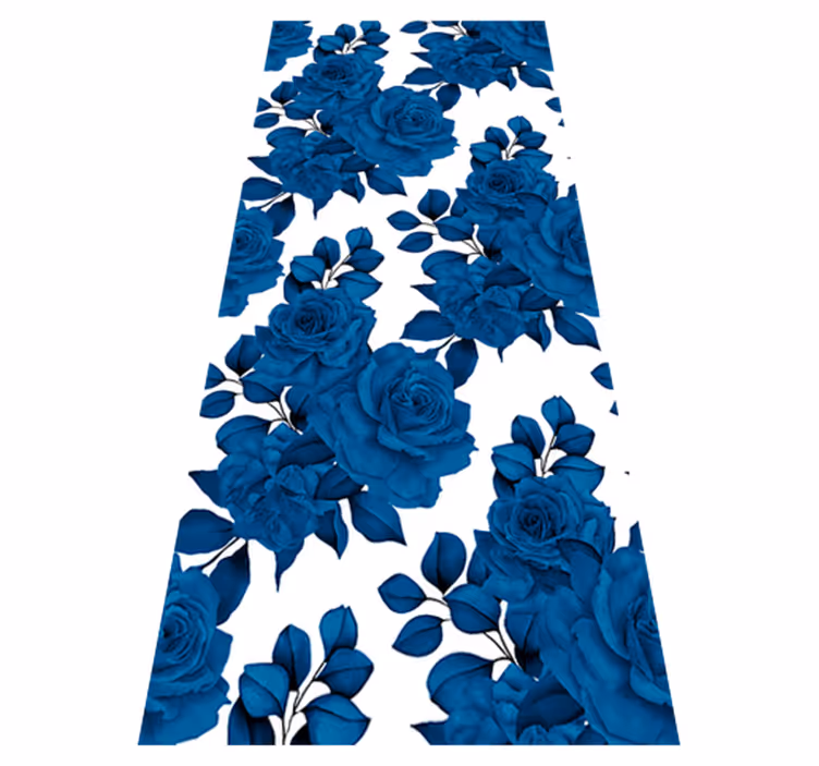 Nature rug "new nostalgia" blue flowers - TenStickers