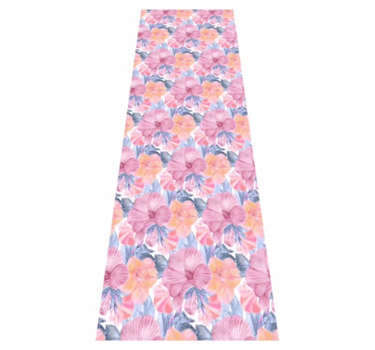 Nature rug watercolor mallow design - TenStickers