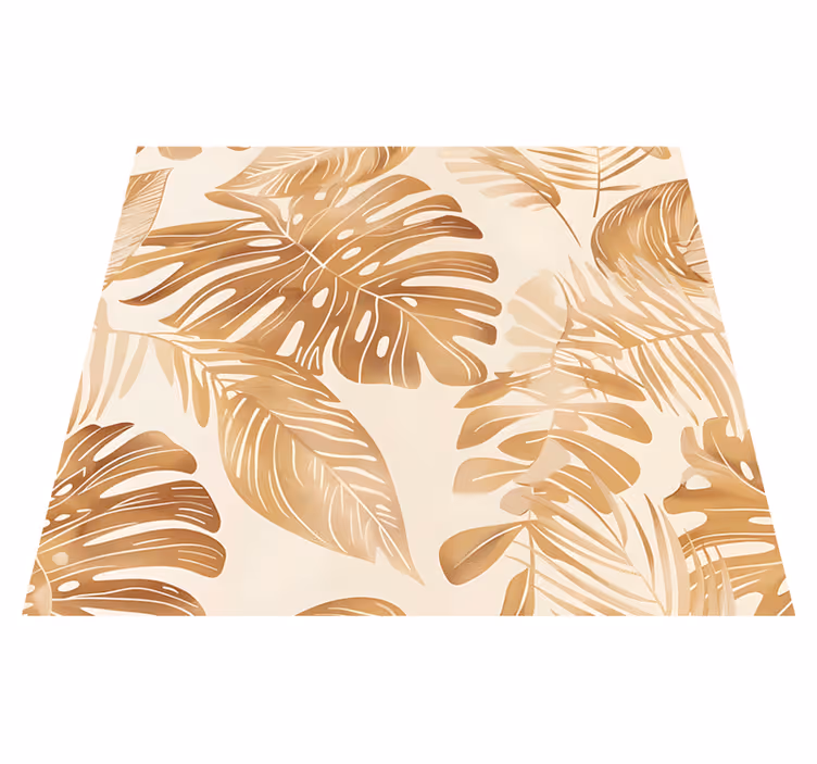 Nature rug beige large leaf design - TenStickers