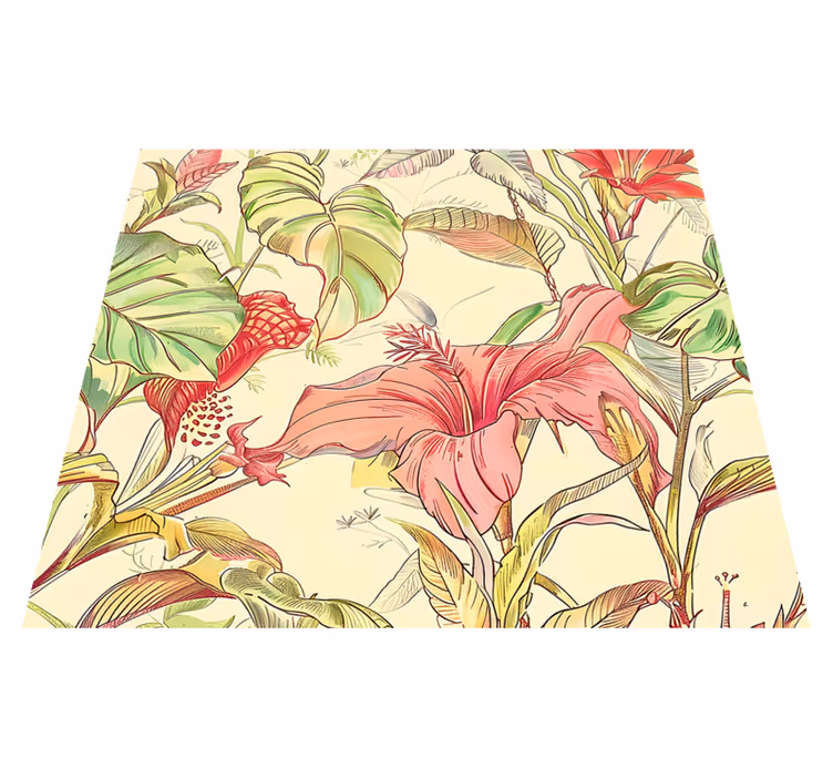 Nature rug with english floral design - TenStickers