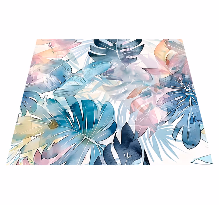 Nature rug with large leaf design - TenStickers