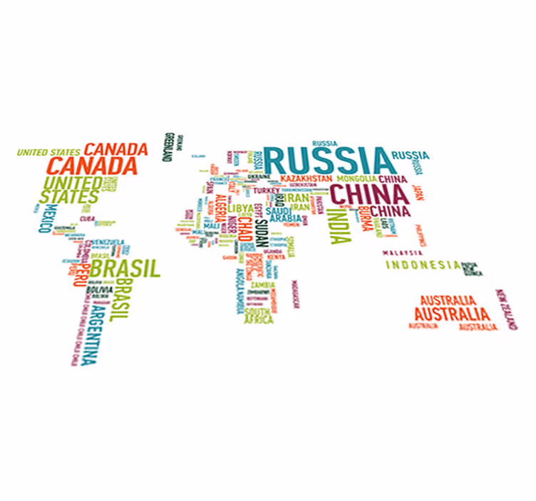 Color world map background rug - TenStickers