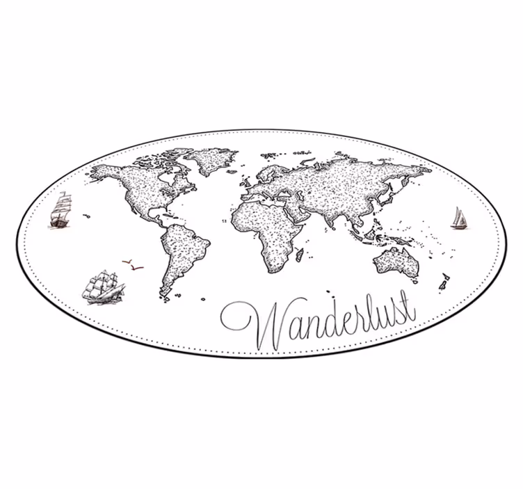 Map rug wanderlust world map - TenStickers