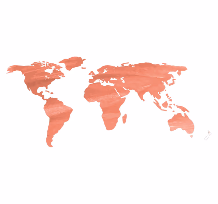 Map rug in living coral texture - TenStickers