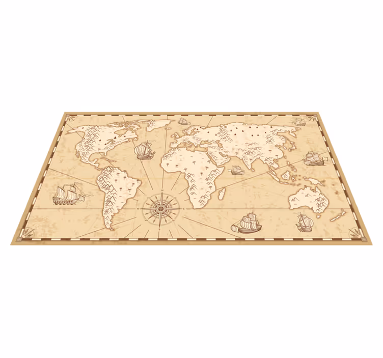 Map rug vintage world map design - TenStickers