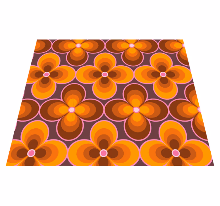 Vintage rug with retro floral groovy pattern - TenStickers