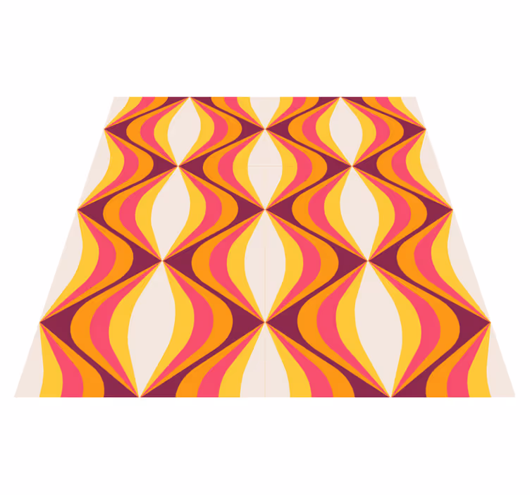 Vintage rug in retro orange wave design - TenStickers