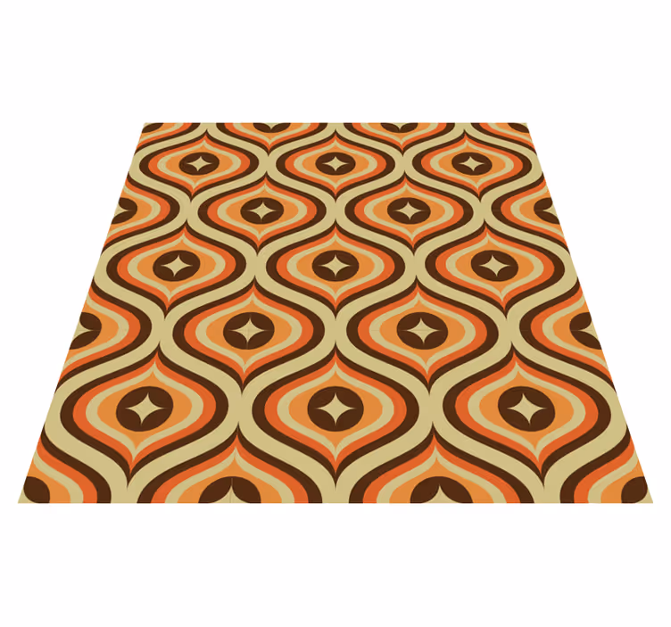 Vintage rug in retro orange and brown - TenStickers