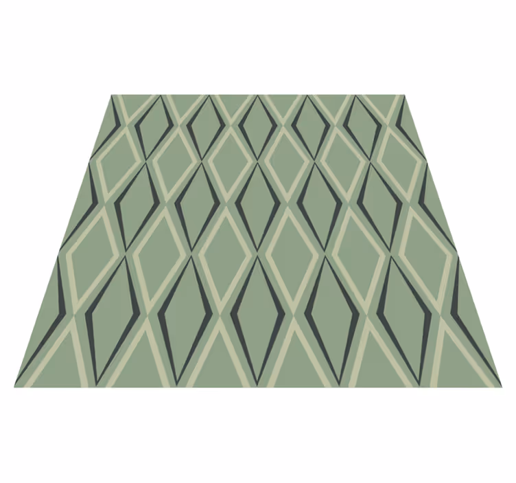 Vintage rug 1930s green diamond pattern - TenStickers