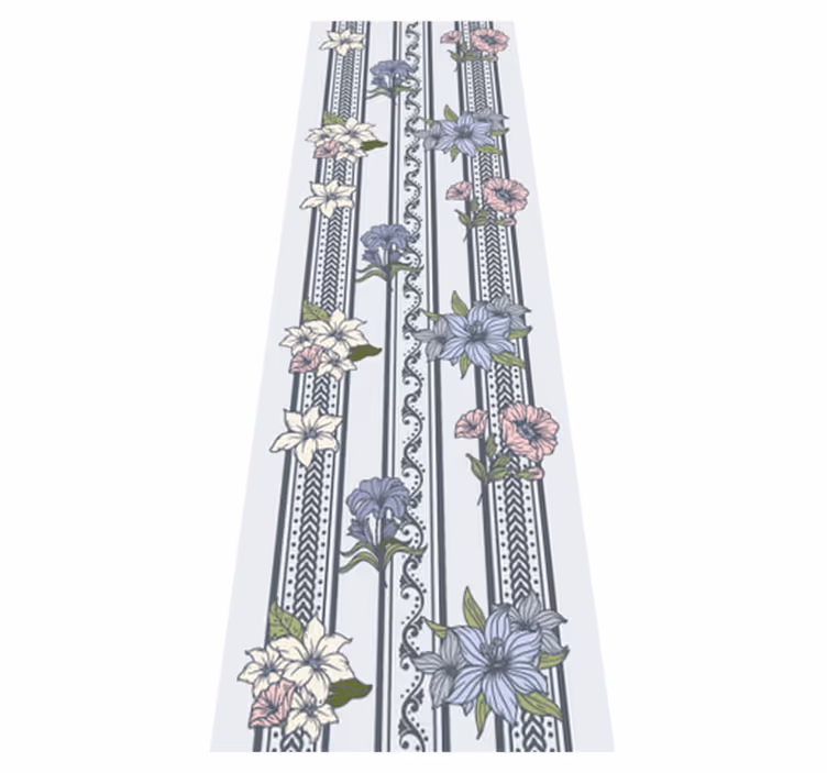 Vintage rug with floral vintage stripe design - TenStickers