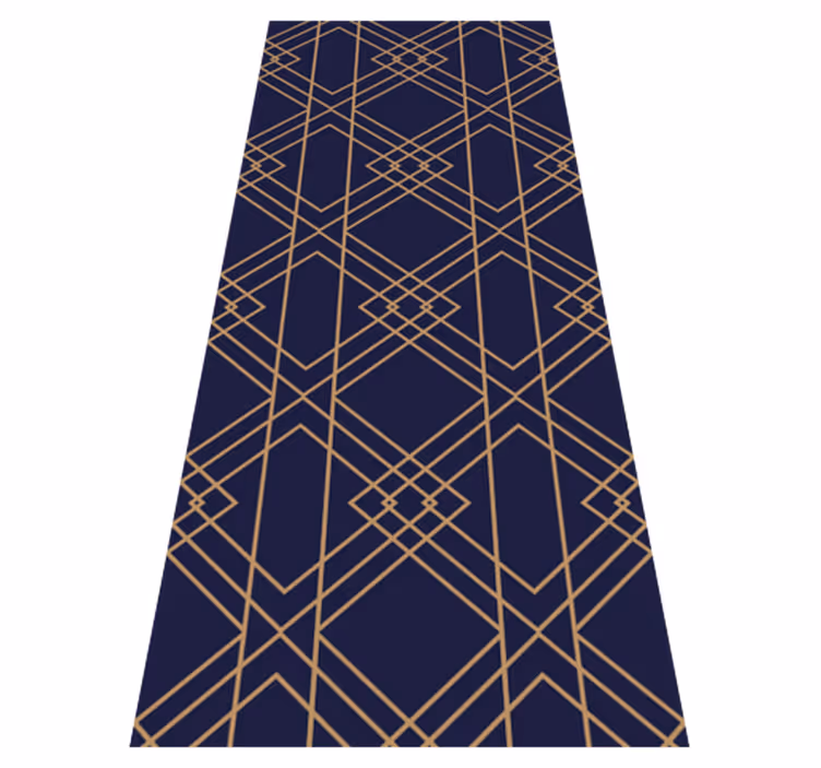 Vintage rug with golden interlaced squares pattern - TenStickers