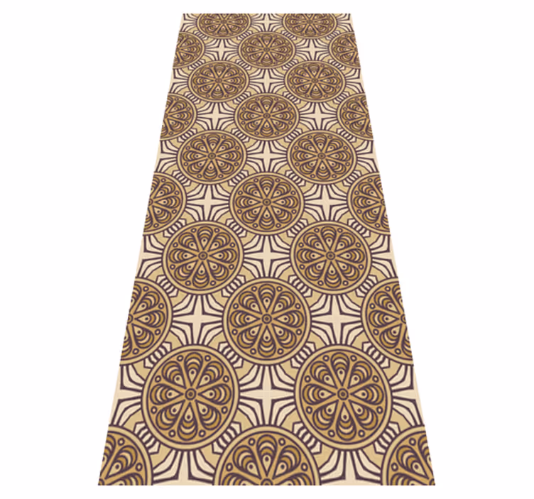 Vintage rug with damask pattern circles - TenStickers