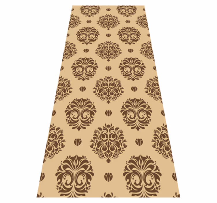 Vintage rug beige vintage damask design - TenStickers
