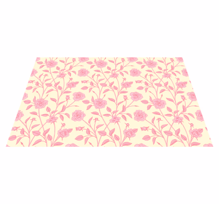 Vintage rug with small roses on pink background - TenStickers