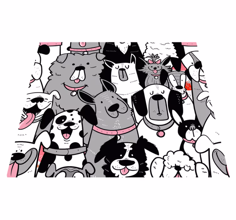 Animal mat kids wallpaper with dog contours - TenStickers