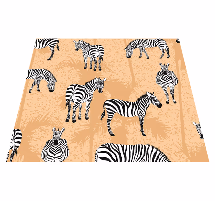 Animal mat zebra wallpaper for bathroom - TenStickers