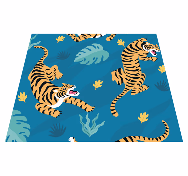 Animal mat tigers wallpaper - TenStickers