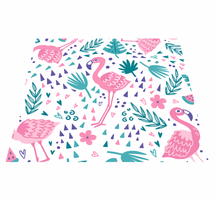 Flamingo pattern animal mat - TenStickers