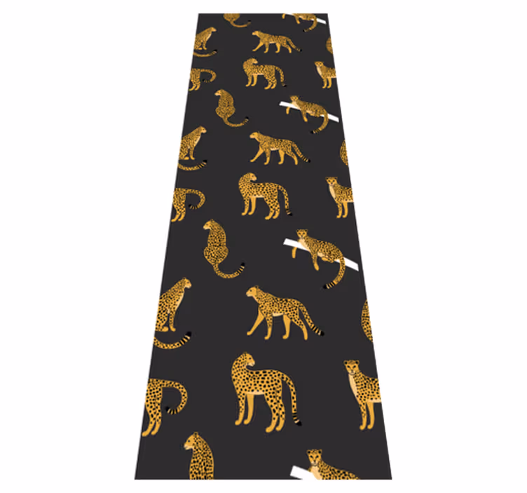 Leopards on dark background animal mat - TenStickers