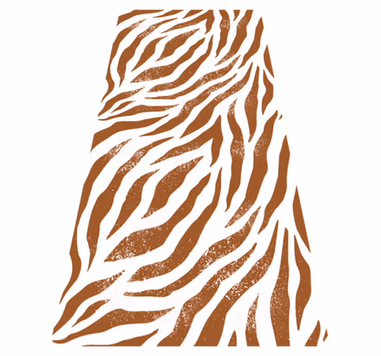 Animal mat in brown zebra print - TenStickers