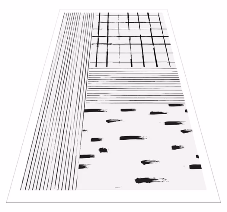 Modern rug with black lines - TenStickers