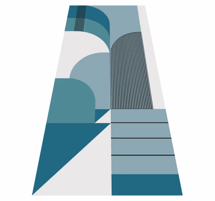 Modern rug in blue geometric urban design - TenStickers