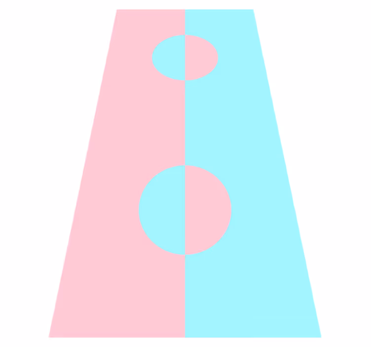 Modern rug in geometric round color block design - TenStickers