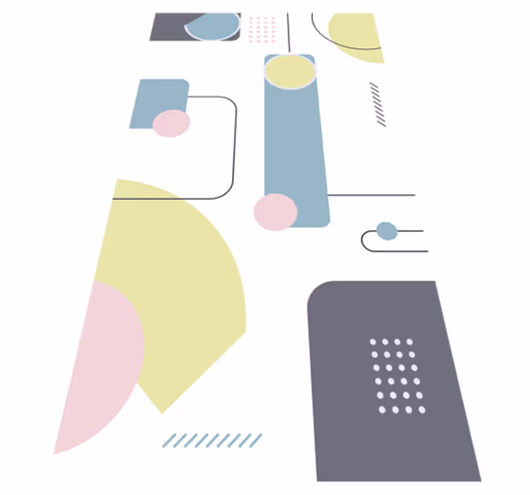 Modern rug with pastel geometric design - TenStickers