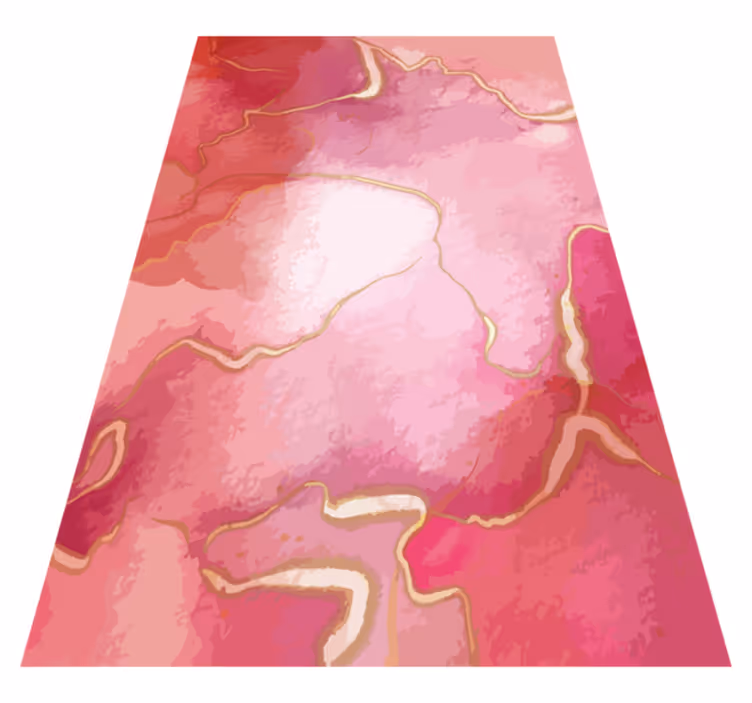 Modern rug in pink and gold marble effect - TenStickers