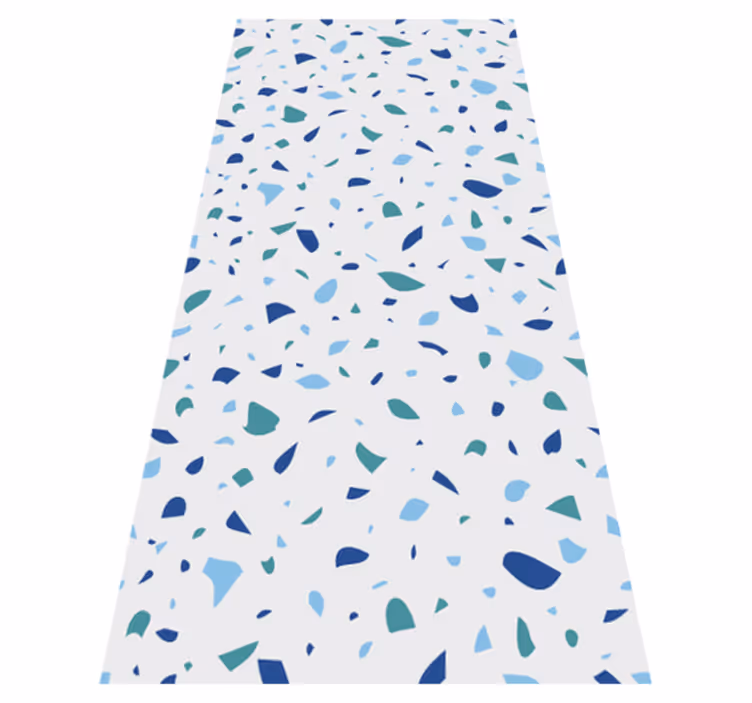 Texture rug in blue tones terrazzo design - TenStickers