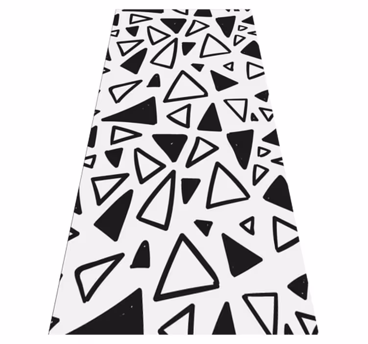 Texture rug geometric minimalistic black and white triangle - TenStickers
