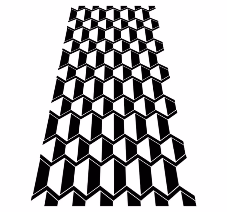 Texture rug in cosmopolitan black and white hexagons - TenStickers