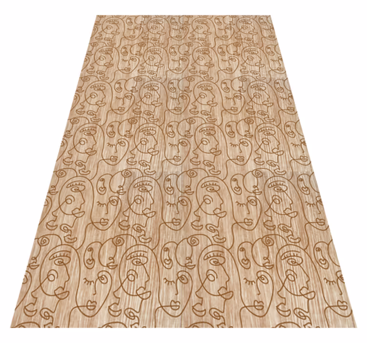 Texture rug featuring abstract beige women design - TenStickers
