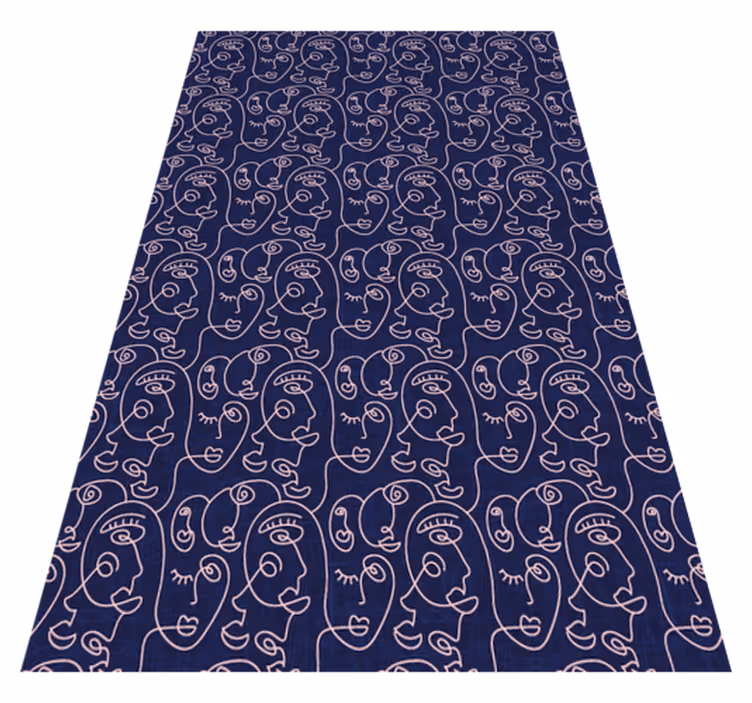 Texture rug featuring abstract blue women design - TenStickers