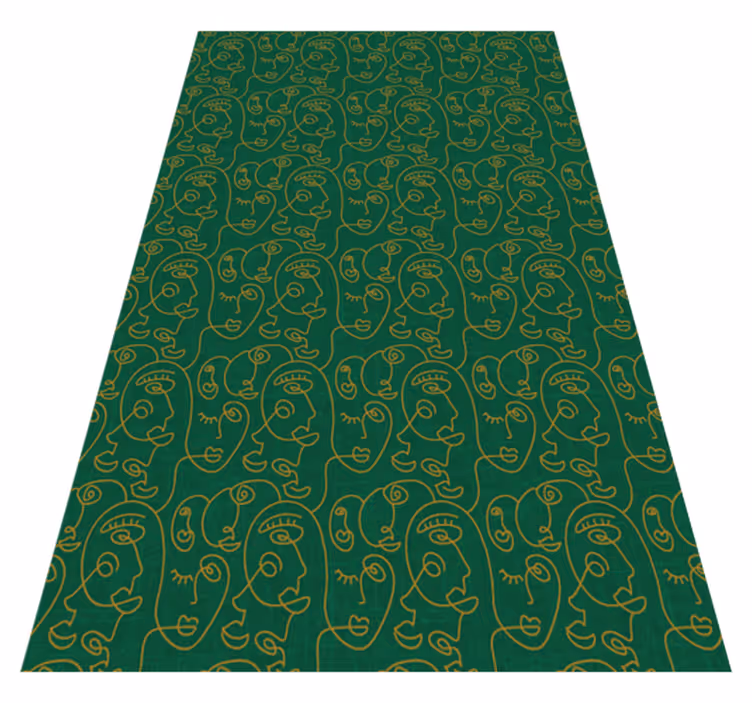 Texture rug featuring abstract green women design - TenStickers