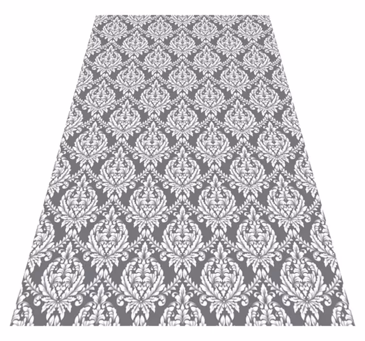 Texture rug in grey damask pattern - TenStickers
