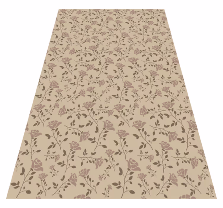 Vintage rug in brown vintage rose pattern - TenStickers