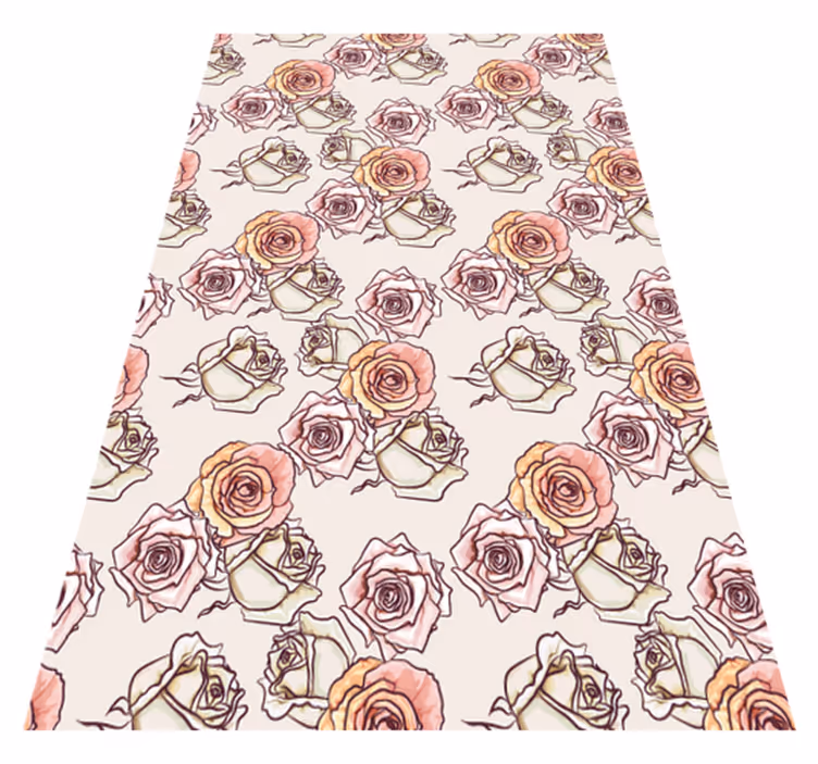 Vintage rug with english style roses pattern - TenStickers